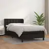 Image de Sommier À Lattes De Lit Avec Matelas Noir 90x200 Cm Similicuir Vidaxl