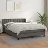 Image de Sommier À Lattes De Lit Avec Matelas Gris 140x190 Cm Similicuir Vidaxl