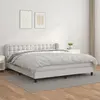 Image de Sommier À Lattes De Lit Avec Matelas Blanc 180x200cm Similicuir Vidaxl