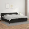 Image de Sommier À Lattes De Lit Avec Matelas Noir 200x200 Cm Similicuir Vidaxl