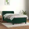 Image de Sommier À Lattes De Lit Et Matelas Vert Foncé 80x200 Cm Velours Vidaxl