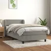 Image de Sommier À Lattes De Lit Et Matelas Gris Clair 90x190 Cm Velours Vidaxl