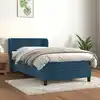 Image de Sommier À Lattes De Lit Avec Matelas Bleu Foncé 100x200 Cm Vidaxl