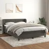 Image de Sommier À Lattes De Lit Et Matelas Gris Foncé 140x200cm Velours Vidaxl