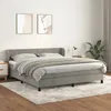 Image de Sommier À Lattes De Lit Et Matelas Gris Clair 180x200cm Velours Vidaxl