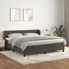 Image de Sommier À Lattes De Lit Et Matelas Gris Foncé 180x200cm Velours Vidaxl