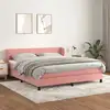 Image de Sommier À Lattes De Lit Avec Matelas Rose 180x200 Cm Velours Vidaxl