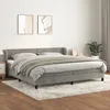 Image de Sommier À Lattes De Lit Et Matelas Gris Clair 200x200cm Velours Vidaxl
