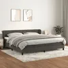 Image de Sommier À Lattes De Lit Et Matelas Gris Foncé 200x200cm Velours Vidaxl