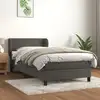 Image de Sommier À Lattes De Lit Avec Matelas Gris Foncé 100x200 Cm Vidaxl