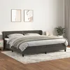 Image de Sommier À Lattes De Lit Et Matelas Gris Foncé 200x200cm Velours Vidaxl