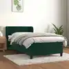 Image de Sommier À Lattes De Lit Et Matelas Vert Foncé 80x200 Cm Velours Vidaxl