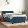 Image de Sommier À Lattes De Lit Avec Matelas Bleu Foncé 90x190 Cm Vidaxl