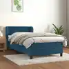 Image de Sommier À Lattes De Lit Avec Matelas Bleu Foncé 90x200 Cm Vidaxl