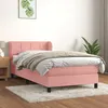 Image de Sommier À Lattes De Lit Avec Matelas Rose 90x200 Cm Velours Vidaxl