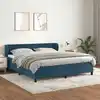 Image de Sommier À Lattes De Lit Et Matelas Bleu Foncé 180x200cm Velours Vidaxl