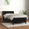 Image de Sommier    Lattes De Lit Avec Matelas Noir 90x190 Cm Velours Vidaxl