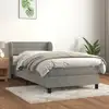 Image de Sommier À Lattes De Lit Et Matelas Gris Clair 100x200cm Velours Vidaxl