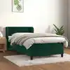Image de Sommier À Lattes De Lit Avec Matelas Vert Foncé 100x200 Cm Vidaxl