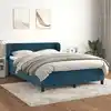 Image de Sommier    Lattes De Lit Et Matelas Bleu Fonc © 140x190cm Velours Vidaxl