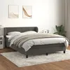 Image de Sommier À Lattes De Lit Et Matelas Gris Foncé 140x200cm Velours Vidaxl