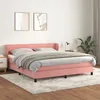 Image de Sommier À Lattes De Lit Avec Matelas Rose 160x200 Cm Velours Vidaxl