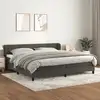 Image de Sommier À Lattes De Lit Et Matelas Gris Foncé 200x200cm Velours Vidaxl