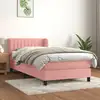 Image de Sommier À Lattes De Lit Et Matelas Rose 80x200 Cm Velours Vidaxl