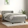 Image de Sommier À Lattes De Lit Et Matelas Gris Clair 90x200 Cm Velours Vidaxl
