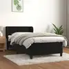 Image de Sommier À Lattes De Lit Avec Matelas Noir 90x200 Cm Velours Vidaxl