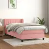 Image de Sommier À Lattes De Lit Avec Matelas Rose 100x200 Cm Velours Vidaxl