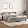 Image de Sommier À Lattes De Lit Et Matelas Gris Clair 160x200cm Velours Vidaxl