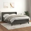 Image de Sommier À Lattes De Lit Et Matelas Gris Foncé 140x190cm Velours Vidaxl