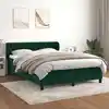 Image de Sommier À Lattes De Lit Et Matelas Vert Foncé 140x190cm Velours Vidaxl