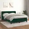 Image de Sommier À Lattes De Lit Et Matelas Vert Foncé 140x200cm Velours Vidaxl