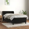 Image de Sommier    Lattes De Lit Avec Matelas Noir 90x190 Cm Velours Vidaxl