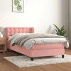 Image de Sommier À Lattes De Lit Avec Matelas Rose 90x190 Cm Velours Vidaxl