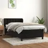 Image de Sommier À Lattes De Lit Avec Matelas Noir 90x200 Cm Velours Vidaxl