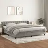Image de Sommier À Lattes De Lit Et Matelas Gris Clair 200x200cm Velours Vidaxl