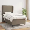 Image de Sommier À Lattes De Lit Avec Matelas Taupe 90x190 Cm Tissu Vidaxl