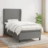 Image de Sommier    Lattes De Lit Avec Matelas Gris Fonc © 90x200 Cm Tissu Vidaxl