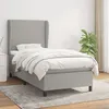 Image de Sommier À Lattes De Lit Avec Matelas Gris Clair 100x200cm Tissu Vidaxl