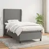 Image de Sommier À Lattes De Lit Avec Matelas Gris Foncé 100x200cm Tissu Vidaxl