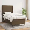 Image de Sommier À Lattes De Lit Avec Matelas Marron Foncé 100x200 Cm Vidaxl