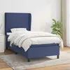 Image de vidaXL Sommier à lattes de lit avec matelas Bleu 100x200 cm Tissu 3127787