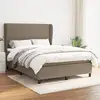Image de Sommier À Lattes De Lit Avec Matelas Taupe 140x190 Cm Tissu Vidaxl