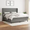 Image de Sommier À Lattes De Lit Avec Matelas Gris Foncé 160x200cm Tissu Vidaxl