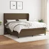 Image de Sommier À Lattes De Lit Avec Matelas Marron Foncé 160x200 Cm Vidaxl