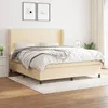 Image de Sommier À Lattes De Lit Avec Matelas Crème 160x200 Cm Tissu Vidaxl