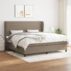 Image de Sommier À Lattes De Lit Avec Matelas Taupe 200x200 Cm Tissu Vidaxl
